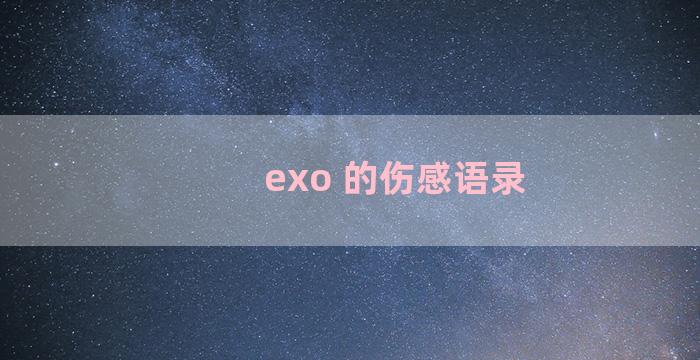 exo 的伤感语录